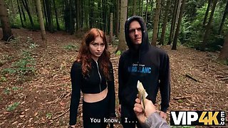 Stanley Johnson Fucks Hot Redhead Noi Feja in Forest - Cuckold Boyfriend Watches HD POV