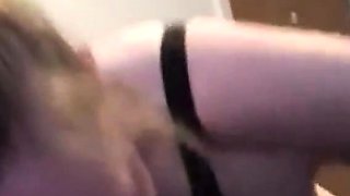 Blonde amateur blowjob POV in public