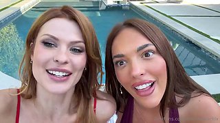 Lesbian Fun At The Pool - Amateur