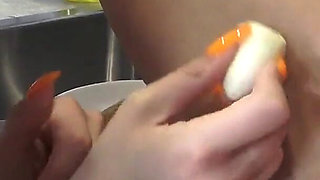 Blondies Have Sex Fun with Vegetables and Fruits in Kitchen