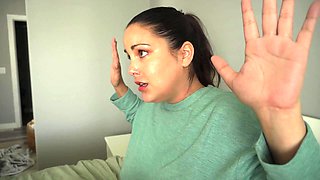 Busty brunette horny video