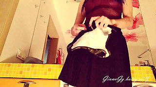 While Measuring Panties Found a Dildo and Jerk off a Hairy Bush Ginnagg