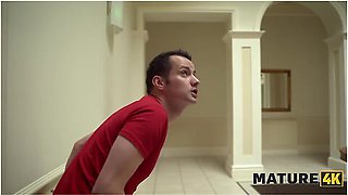 Sam Bourne And April Velvet In Hot Milf Is Making Milkshakes With Her Horny Neighbour And Let Her Husband To Taste It