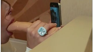 Beautiful Milf Pissing In Toilet And Find A Big Dildo! What Do Yu Think She Will Do? - Tatas