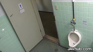 A Japanese Housekeeper Seduce A Man At The Theater Toilet Room