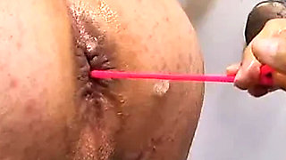 German Couple First Time Anal: My Wife Takes Big Dildo Doggy Style