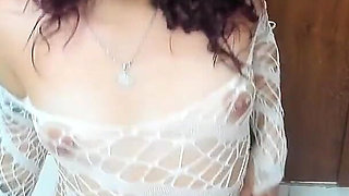 Submissive Girl Kneels at Her Master's Request to Be Fucked by a Big Dildo