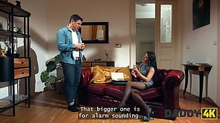 Daddy Fucks My Slutty GF - Cheating Brunette Gets Hardcore HD Sex