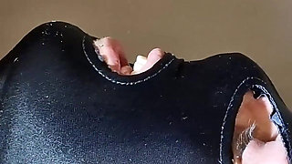 Piss in Slave Mouth and Pussy Cleanup After, His Tongue Is My Toilet Paper