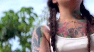 Naughty Girl Outside Sneezes and Plays with Snot