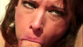 Adorable MILF Facialized by the Pool