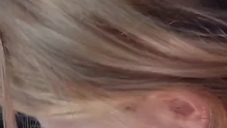 Pretty teen gives a hot POV blowjob in the car!