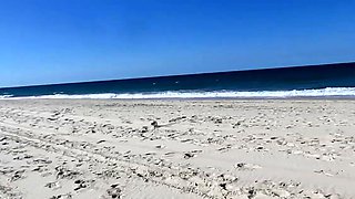 Big Tit Hottie Sucks and fucks on the beach - Sneaky Public