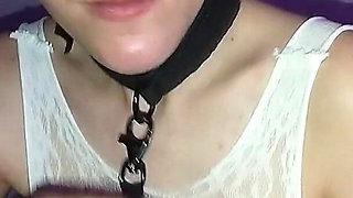 Hot 18 Girl From Poland Doing Blow Job with Butt Plug Sexy Bodystocking Lingerie and Bondage