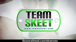 Exxxtrasmall - Tiny Teen swallows jizz to get bigger tall