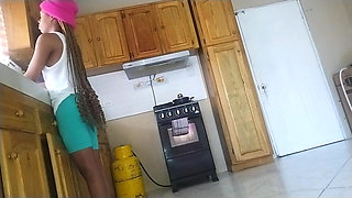 No!! I Need to Do the Dishes. Step Stepsister Swallow Dick in Kitchen