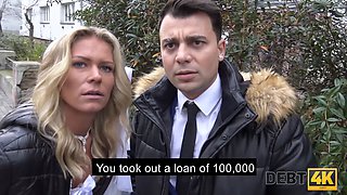 Debt collector in a busty blonde russian ass fucks and blows her way to paying off her debt