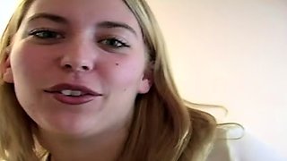 Cute blonde teen girlfriend awesome POV blowjob