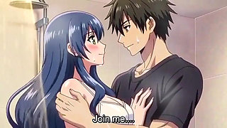 Stepbrother watch stepsister while she is taking shower 3D Anime