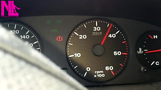 Revving and Pedal Pumping in Black Flip Flops