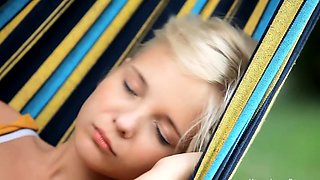 Delicious blond teen Buffy in another solo scene
