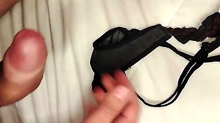 Step Mom Catches Me Jerking Off With Her Panties - She Puts Them On To Feel My Cum