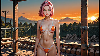 Sakura Haruno Hot Ninja Fucking Hard In Hidden Cave And On The Road To Konoha - Doggy Style Anal Intense Pleasure Loud Moans Chakra Rose E