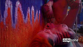 DATEZONE - Tattooed chick gets deepthroat and homemade anal