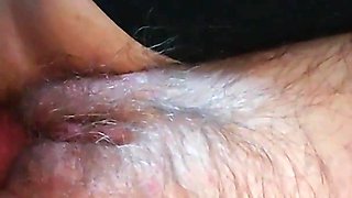 Cumshot in Grandma`s Hairy Pussy, Creampie