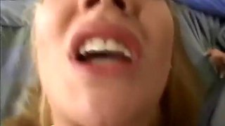 Rough fucked blonde hottie takes cock deep in her pussy