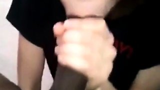 She Sucks His Big Black Cock Until He Cums