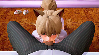 A Night with Two Cats - 3D Hentai