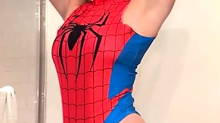 Sophieraiin Teases As Spider Girl