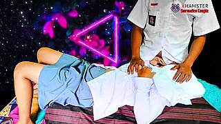 Hot Indonesian Hijab Teen Fucks High School Friend - Deep Throat & Creampie