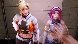 3D cartoon foursome turns filthy as two girls get ass wrecked from behind hard