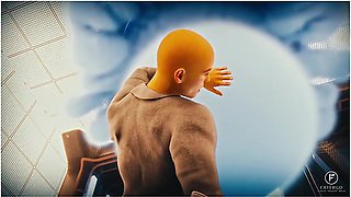 A Tall Goddess Dominates Little Man Before Absorbing His Size