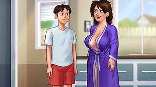 Hot MILF stepmom seduces her horny stepson in Summertime Saga