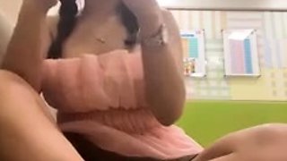 Hot Japanese Teen Removes Her Bra And Masturbates