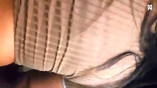 My boss goes too far and she starts touching my leg to feel my dick, then she starts sucking it, we end up fucking hard in the living room
