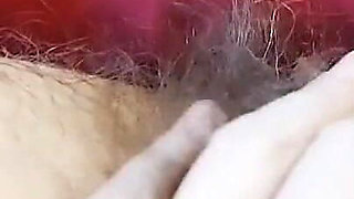 Extremely Hairy Pussy, POV Masturbation, Fingering, Big Labia, Orgasm with Moans