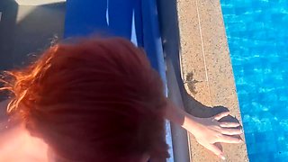 Sex With A Redhead In The Pool