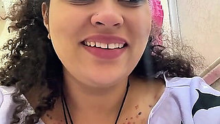 Gassy Milk-intolerant Girl on the Toilet and Farting