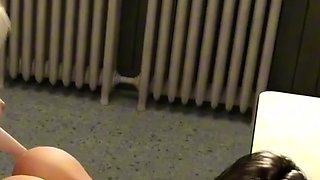 Sexy futa teacher gets monster cock anal