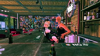 Two 3d cartoon cuties are ready for their bath