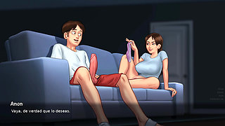 Perterent stepsister gets into the tenant's room and they end up making love - summertime saga