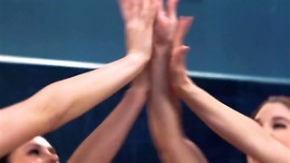 Mommy's girl - big boobed cougar brings hot stepbae Mackenzie Mace with her to bang her divorce lawyer