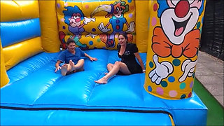 Porn Stars in a Bouncy Castle Before the Party!