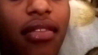 Ebony Horny Girl Masturbating with Her BF on Video Call, She Squirts