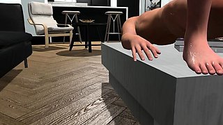 Foxy 3D Superwoman bounces up and down on a cock